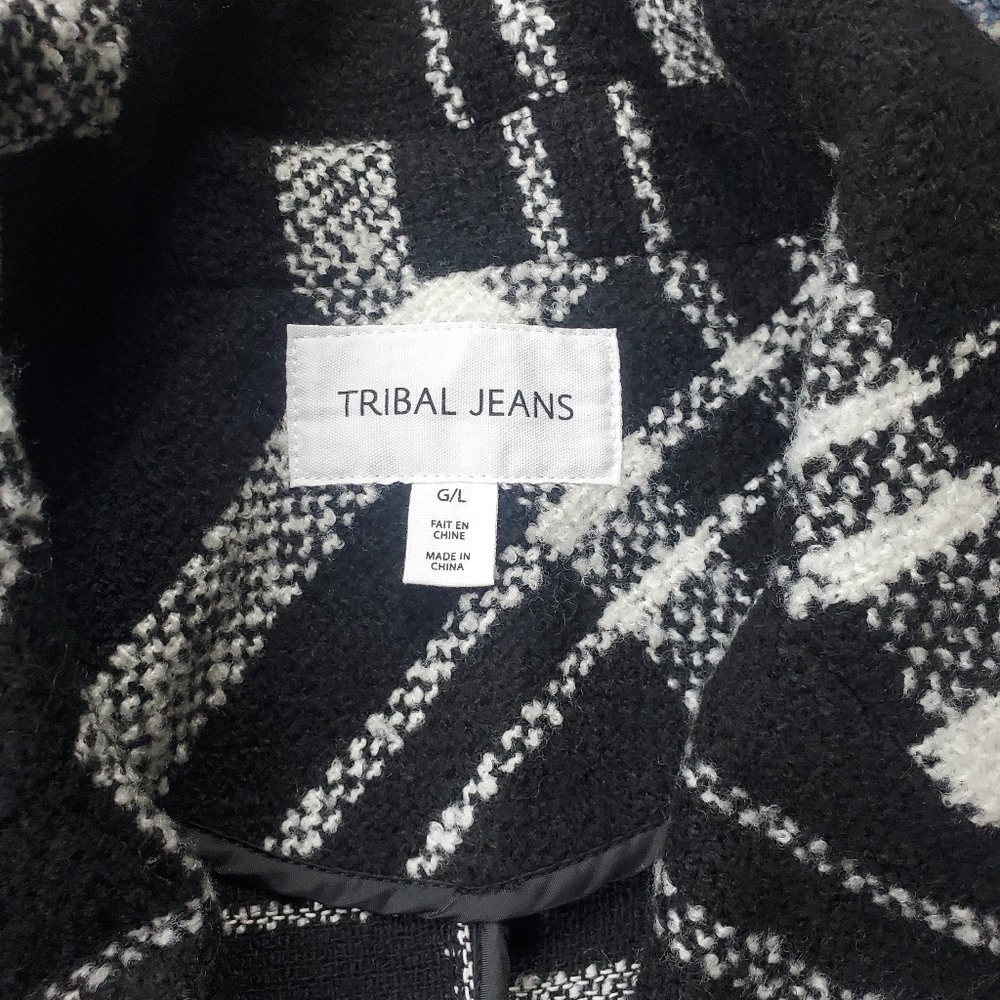 Tribal Jeans Plaid Duster Coat‎ - Picture 6 of 7